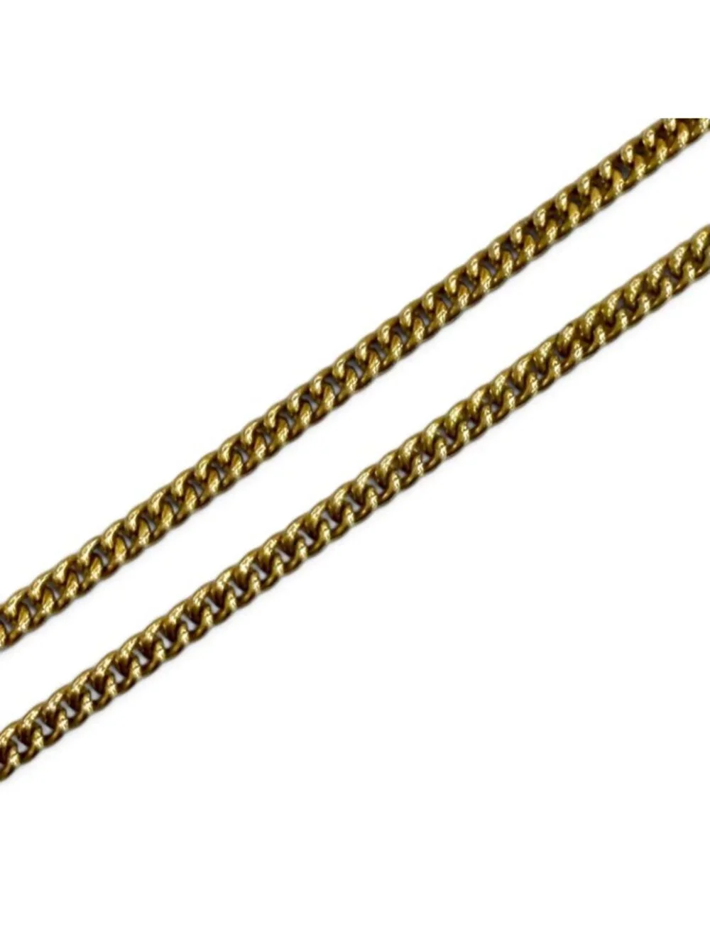 Chanel CC Logo Quilted Rhinestone Necklace Gold French
